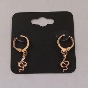 Gold Snake Hoop Earrings